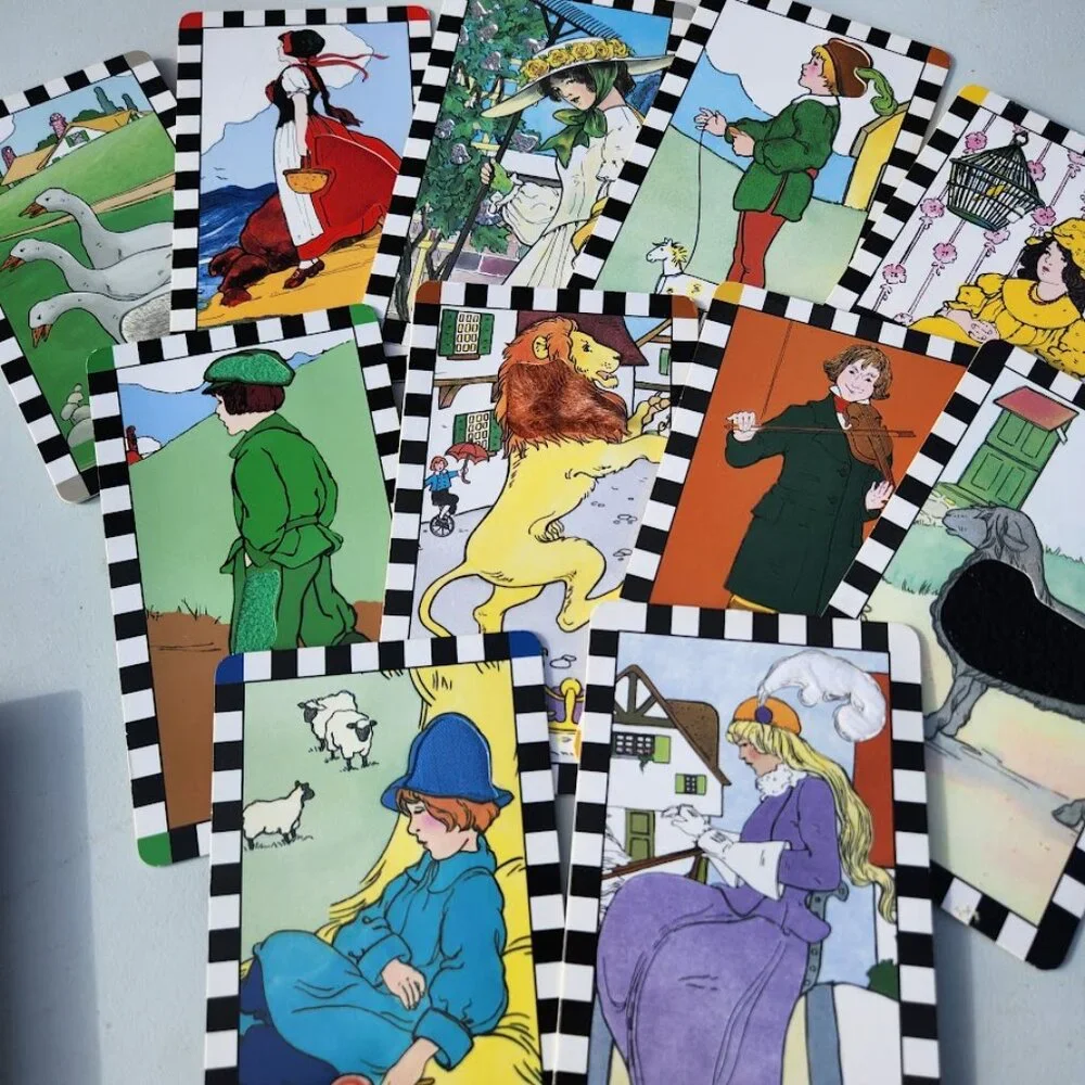VINTAGE Mother Goose Color Rhymes Scholastic Hand-On Learning Flash Cards School